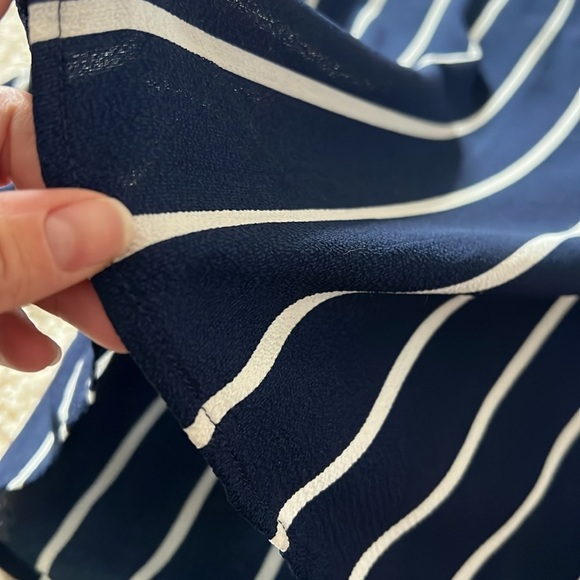 Navy and White Striped Women's Top - Picture 3 of 4